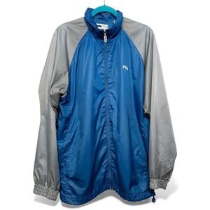 Fila Men's Track‎ Jacket Blue Gray Zip Up Windbreaker Athletic Size L